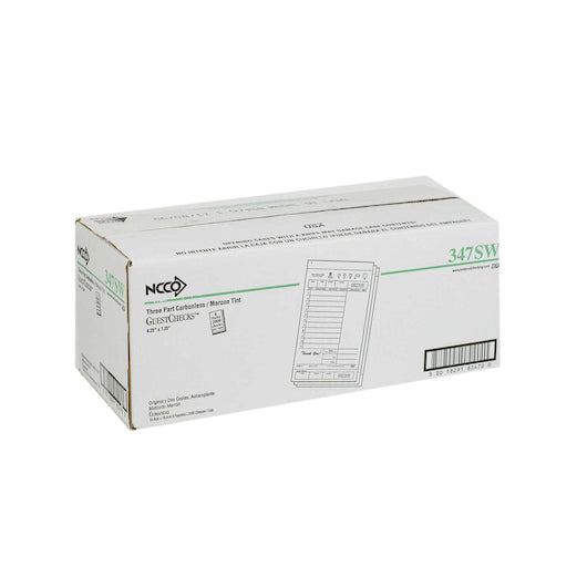National Checking Guest National Checking 4.25 Inch X 7.25 Inch 3 Part Carbonless Maroon 11 Line Guest Check, 1 x 2000 - DOT product image 3