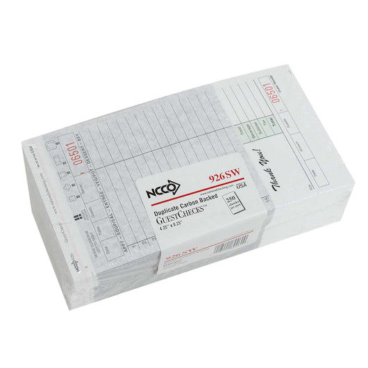 NCCO National Checking 4.25 Inch X 8.25 Inch 2 Part Carbon Green 15 Line Guest Check, 1 x 2500 each Case - DOT product image 2