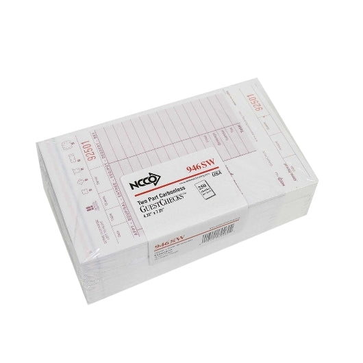 NCCO Guest Check Carbonless 2 Part 10 Line, 1 x 2000 each Case - Guest Checks & Register Rolls