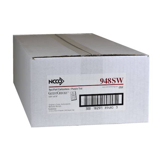 National Checking Guest National Checking 4.2 Inch X 9.75 Inch 2 Part Carbonless Purple Guest Check, 10 x 250 each Case - DOT product image 3