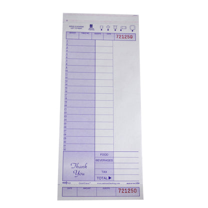 National Checking Guest National Checking 4.2 Inch X 9.75 Inch 2 Part Carbonless Purple Guest Check, 10 x 250 each Case