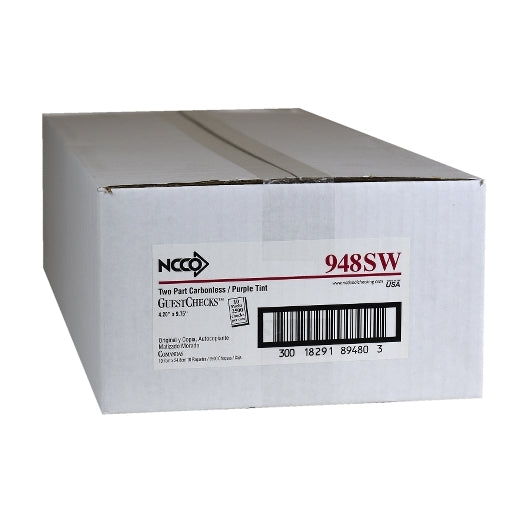 National Checking Guest National Checking 4.2 Inch X 9.75 Inch 2 Part Carbonless Purple Guest Check, 10 x 250 each Case - DOT product image 4