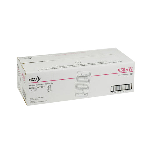 GUESTCHECK MAROON GUEST CHECK NO CARBON 2 PART MAROON, 1 x 2000 each Case - DOT product image 3