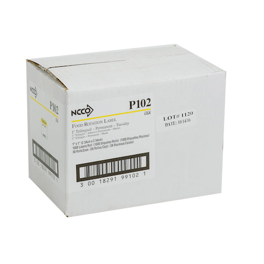 NCCO National Checking 1 Inch X 1 Inch Trilingual Yellow Tuesday Permanent Label, 1 x 1000 each Case - DOT product image 5