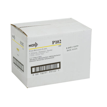 NCCO National Checking 1 Inch X 1 Inch Trilingual Yellow Tuesday Permanent Label, 1 x 1000 each Case - DOT product image 5