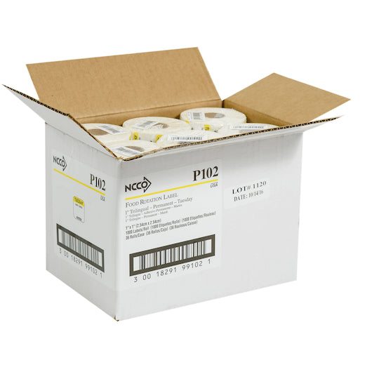NCCO National Checking 1 Inch X 1 Inch Trilingual Yellow Tuesday Permanent Label, 1 x 1000 each Case - DOT product image 8