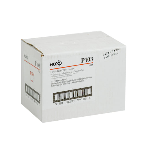 NCCO National Checking 1 Inch X 1 Inch Trilingual Red Wednesday Permanent Label, 1 x 1000 each Case - DOT product image 5