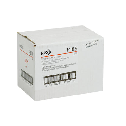 NCCO National Checking 1 Inch X 1 Inch Trilingual Red Wednesday Permanent Label, 1 x 1000 each Case - DOT product image 5