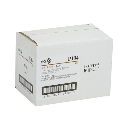 NCCO National Checking 1 Inch X 1 Inch Trilingual Brown Thursday Permanent Label, 1 x 1000 each Case - DOT product image 5