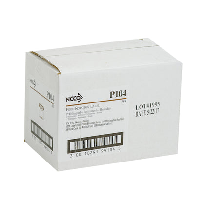 NCCO National Checking 1 Inch X 1 Inch Trilingual Brown Thursday Permanent Label, 1 x 1000 each Case - DOT product image 5