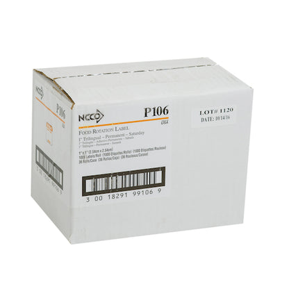 NCCO National Checking 1 Inch X 1 Inch Trilingual Orange Saturday Permanent Label, 1 x 1000 each Case - DOT product image 5