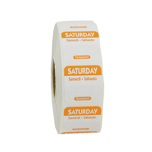 NCCO National Checking 1 Inch X 1 Inch Trilingual Orange Saturday Permanent Label, 1 x 1000 each Case - DOT product image 2