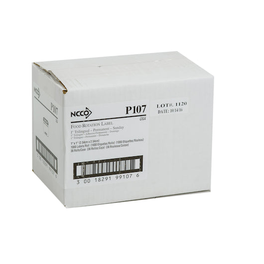 NCCO National Checking 1 Inch X 1 Inch Trilingual Black Sunday Permanent Label, 1 x 1000 each Case - DOT product image 5