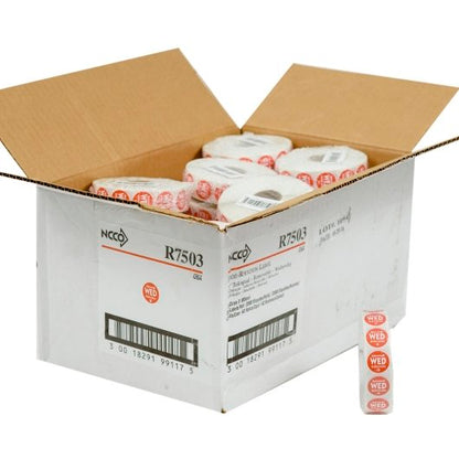 NCCO National Checking .75 Inch Circle Trilingual Removable Red Wednesday Label, 1 x 2000 each Case - DOT product image 7