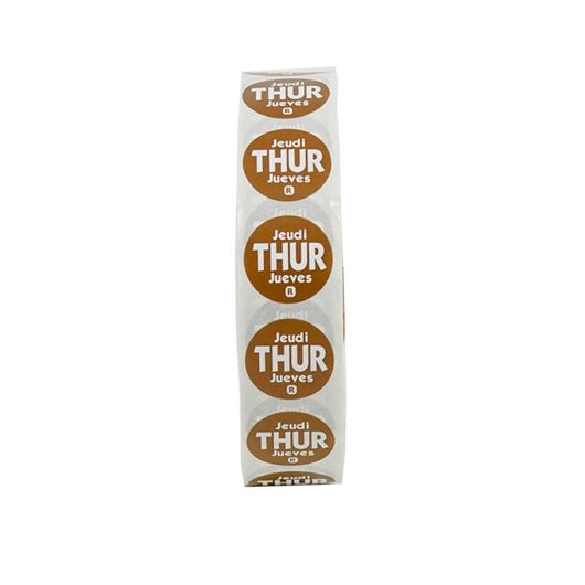 NCCO National Checking .75 Inch Circle Trilingual Removable Brown Thursday Label, 1 x 2000 each Case - DOT product image 5