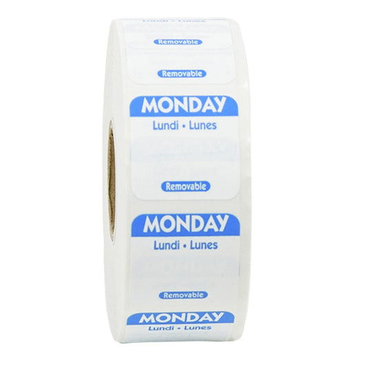 NCCO National Checking 1 Inch X 1 Inch Trilingual Blue Monday Removable Label, 1 x 1000 each Case - DOT product image 2
