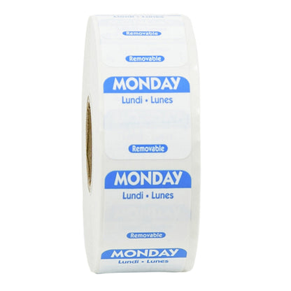 NCCO National Checking 1 Inch X 1 Inch Trilingual Blue Monday Removable Label, 1 x 1000 each Case - DOT product image 2