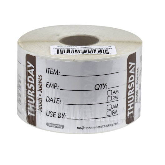 NCCO National Checking 2X3 Trilingual Item-Date-Use By Thursday Brown, 1 x 500 each Case - DOT product image 3