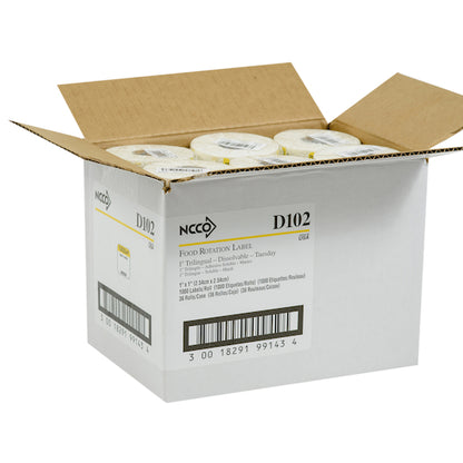NCCO National Checking 1 Inch X 1 Inch Trilingual Yellow Tuesday Dissolvable Label, 1 x 1000 each Case - DOT product image 8