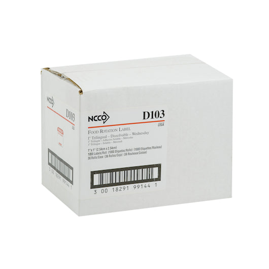 NCCO National Checking 1 Inch X 1 Inch Trilingual Red Wednesday Dissolvable Label, 1 x 1000 each Case - DOT product image 5