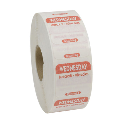 NCCO National Checking 1 Inch X 1 Inch Trilingual Red Wednesday Dissolvable Label, 1 x 1000 each Case - DOT product image 2