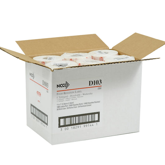NCCO National Checking 1 Inch X 1 Inch Trilingual Red Wednesday Dissolvable Label, 1 x 1000 each Case - DOT product image 8