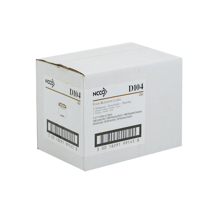 NCCO National Checking 1 Inch X 1 Inch Trilingual Brown Thursday Dissolvable Label, 1 x 1000 each Case - DOT product image 5