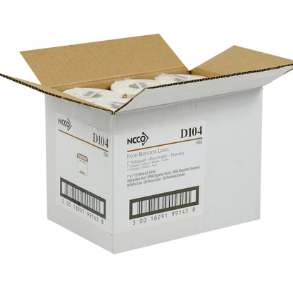 NCCO National Checking 1 Inch X 1 Inch Trilingual Brown Thursday Dissolvable Label, 1 x 1000 each Case - DOT product image 8