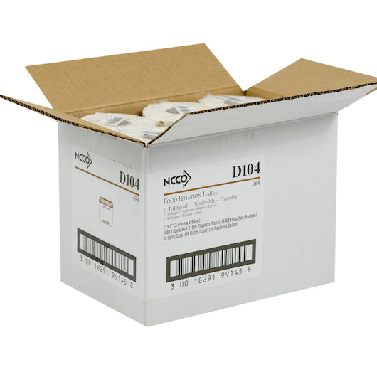 NCCO National Checking 1 Inch X 1 Inch Trilingual Brown Thursday Dissolvable Label, 1 x 1000 each Case - DOT product image 8