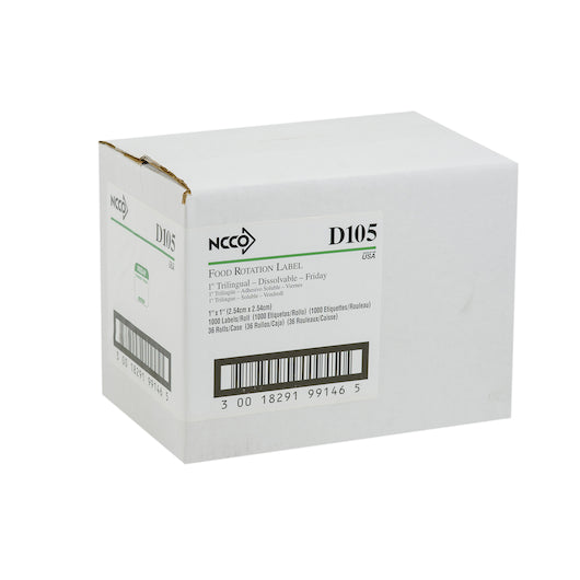 NCCO National Checking 1 Inch X 1 Inch Trilingual Green Friday Dissolvable Label, 1 x 1000 each Case - DOT product image 5
