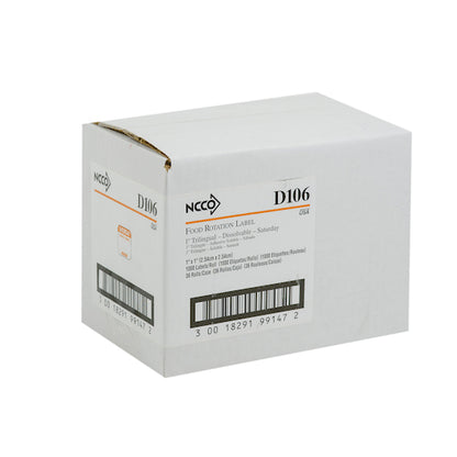 NCCO National Checking 1 Inch X 1 Inch Trilingual Orange Saturday Dissolvable Label, 1 x 1000 each Case - DOT product image 6