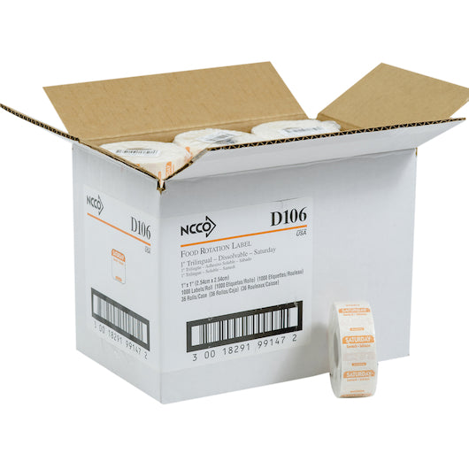 NCCO National Checking 1 Inch X 1 Inch Trilingual Orange Saturday Dissolvable Label, 1 x 1000 each Case - DOT product image 3