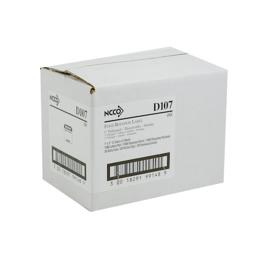 NCCO National Checking 1 Inch X 1 Inch Trilingual Black Sunday Dissolvable Label, 1 x 1000 each Case - DOT product image 3