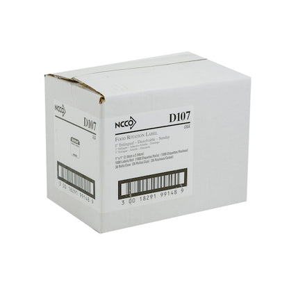 NCCO National Checking 1 Inch X 1 Inch Trilingual Black Sunday Dissolvable Label, 1 x 1000 each Case - DOT product image 3