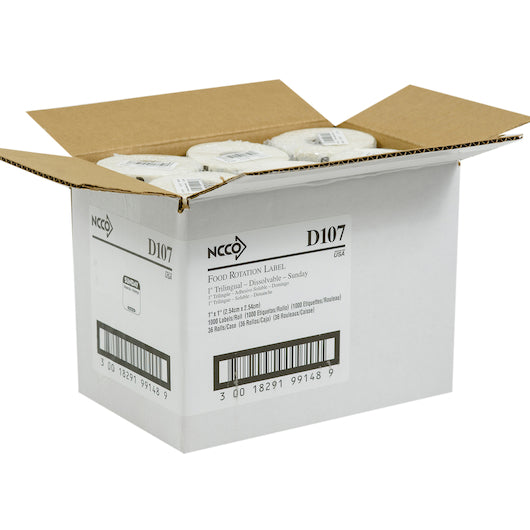 NCCO National Checking 1 Inch X 1 Inch Trilingual Black Sunday Dissolvable Label, 1 x 1000 each Case - DOT product image 8