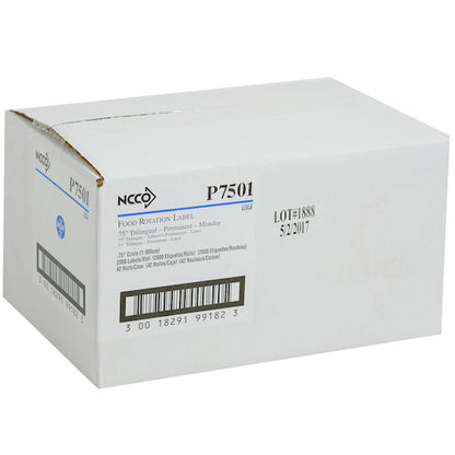 NCCO National Checking .75 Inch Circle Trilingual Permanent Blue Monday Label, 1 x 2000 each Case - DOT product image 5