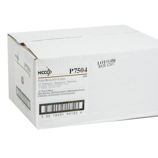 NCCO National Checking .75 Inch Circle Trilingual Permanent Brown Thursday Label, 1 x 2000 each Case - DOT product image 5