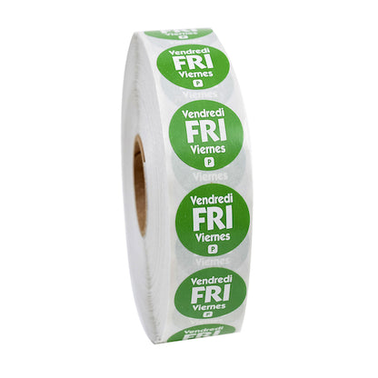 NCCO National Checking .75 Inch Circle Trilingual Permanent Green Friday Label, 1 x 2000 each Case - DOT product image 2