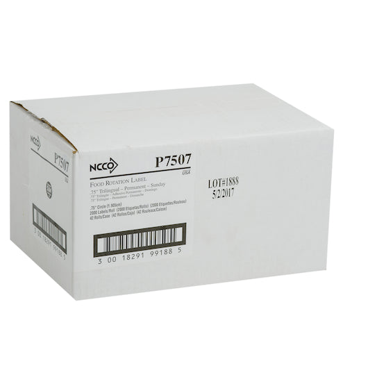 NCCO National Checking .75 Inch Circle Trilingual Permanent Black Sunday Label, 1 x 2000 each Case - DOT product image 5