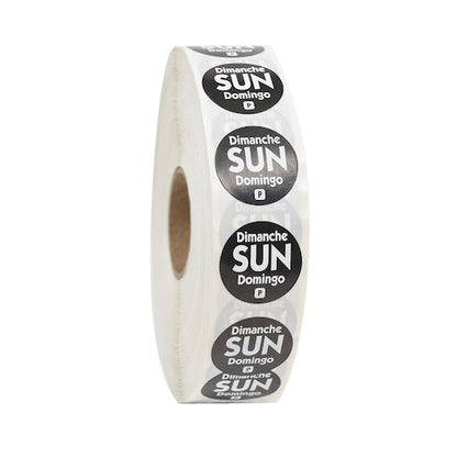 NCCO National Checking .75 Inch Circle Trilingual Permanent Black Sunday Label, 1 x 2000 each Case - DOT product image 2