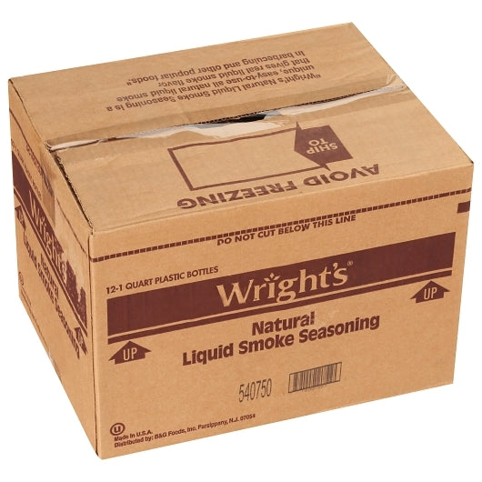 Wright's Hickory Liquid Smoke Seasoning, 12 x 32 fl oz Case - GS1 closed shipping case image