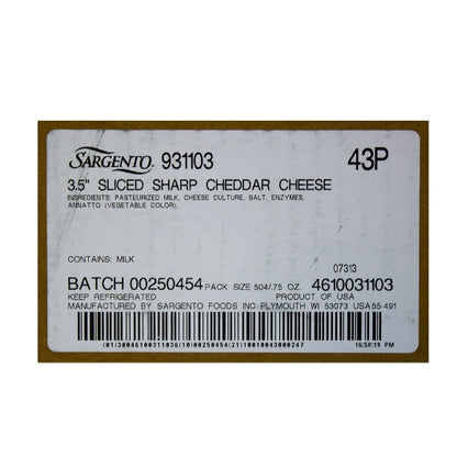 Sargento Sliced Sharp Cheddar Cheese, 18 x 21 oz Case - DOT product image 8
