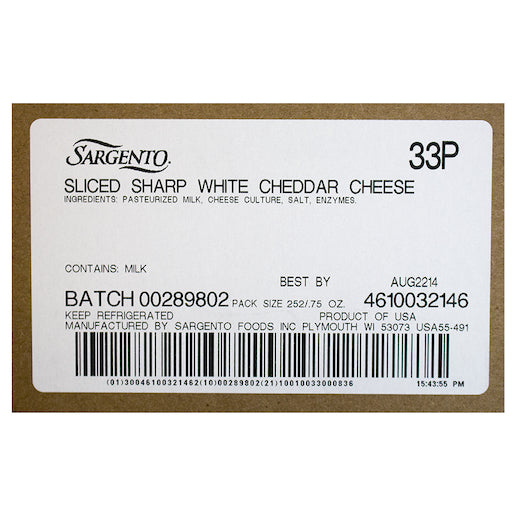 Sargento Sliced Sharp White Cheddar Cheese, 9 x 21 oz Case - DOT product image 7