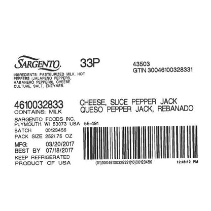 Sargento Pepperjack W/Habanero Sliced Cheese, 9 x 21 oz Case - DOT product image 6