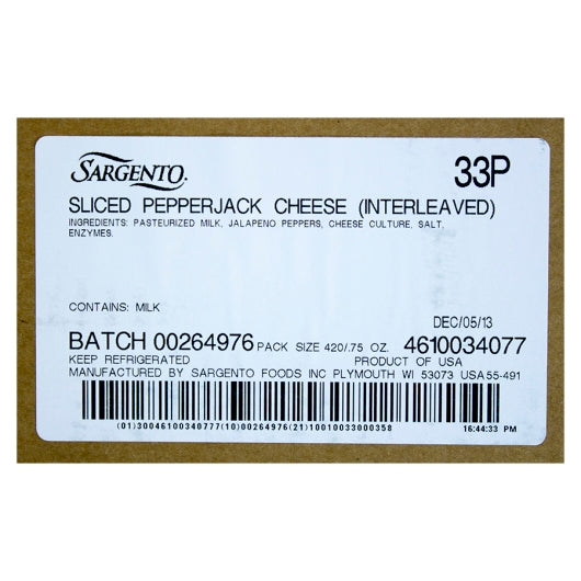 Sargento Pepperjack Sliced Cheese, 15 x 21 oz Case - DOT product image 7