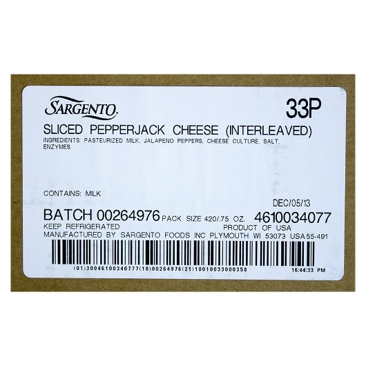 Sargento Pepperjack Sliced Cheese, 15 x 21 oz Case - DOT product image 6