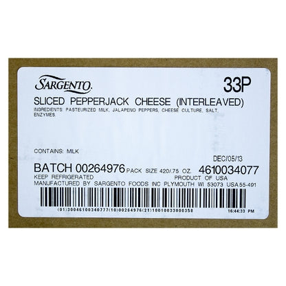 Sargento Pepperjack Sliced Cheese, 15 x 21 oz Case - DOT product image 6
