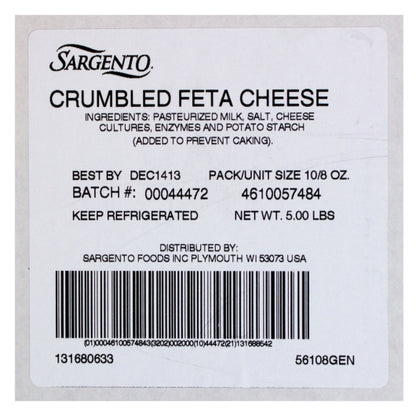 Sargento Crumble Feta Cheese, 10 x 8 oz Case - DOT product image 6