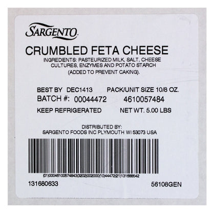 Sargento Crumble Feta Cheese, 10 x 8 oz Case - DOT product image 7