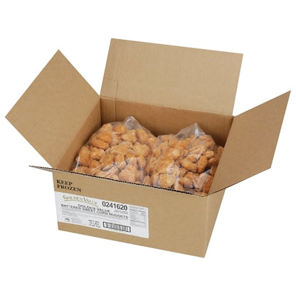 Golden Value Battered Corn Nuggets, 4 x 3 lb Case - GS1 open-case image